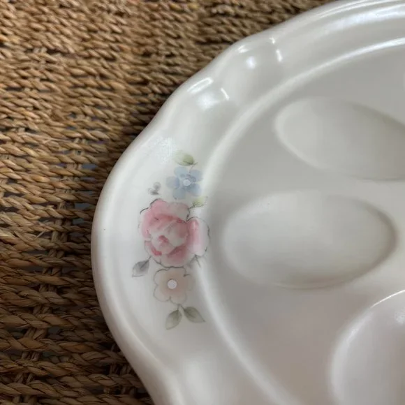 PFALTZGRAFFP - Fluted Deviled Egg Plate Tea Rose - Picture 4 of 5